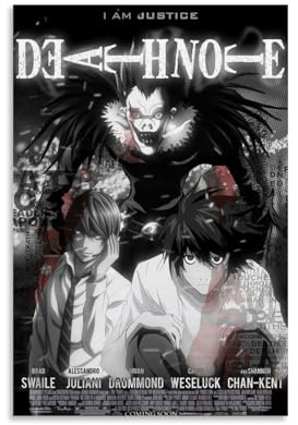 Todesposter Note, TV-Serie, Comic-Vintage-Horror-Poster für Zimmer, ästhetische Leinwand, Wandkunst, Schlafzimmerdekoration, 30 x 45 cm