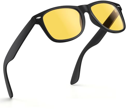 wearPro Night Driving Glasses-Polarised-Anti Glare for Men-Women-Unisex-Sports-Ultra-Light-UV400-HD-Vision-Classic-Vintage Style For Driving,Fishing,Skiing,Golf,Runing,Cycling-Black