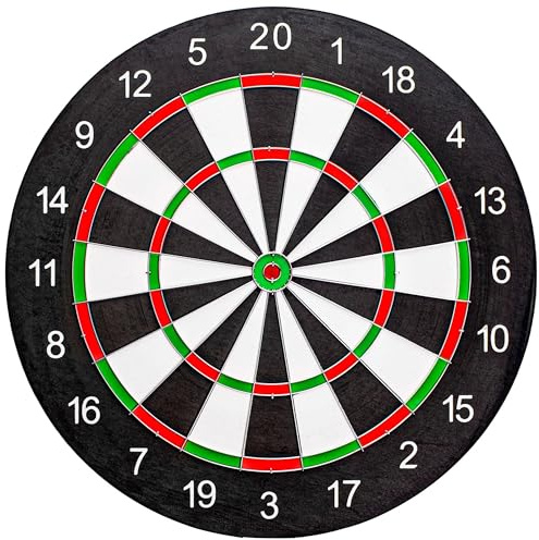 Dartscheibe im Set, 2 in 1 beidseitig Beflockt, inkl. 6 Dartpfeile Flock II