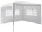 Nexos GM36090 PE-Pavillon Partyzelt mit 2 Seitenteilen für Garten Terrasse Markt Camping Festival als Unterstand und Plane, wasserdicht 3 x 3 m weiß