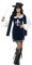 Smiffys Weiblicher Musketeer Kostüm, Dunkelblau, mit Kleid und Hut