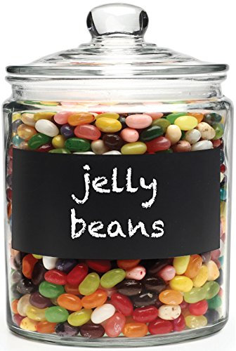 Circleware Large 1.1 Gallon Mason Jar Chalkboard Glass Canister with Lid and Handle, Kitchen Glassware Food Beverage Preserving Container.