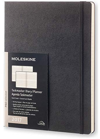 Moleskine Aufgabenplaner 2017, Vertikal, Groß, Hard Cover, schwarz