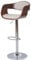 Mendler Barhocker HWC-A47, Barstuhl, Holz Bugholz Retro-Design - Walnuss-Optik, Kunstleder Creme