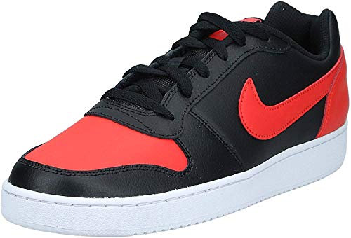 Nike Ebernon Low Men's Basketball Shoes, Black Habanero Red White, 10.5