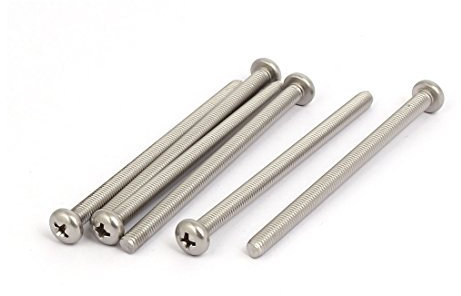 sourcing map M5x80mm acier inox 316 Vis à tête cylindrique Cruciforme 6PCS