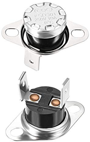 sourcing map KSD301 Thermostat 90°C/194°F 10A N.C Einstellen der Schnappscheiben-Temperaturschalter für Mikrowelle, Backofen, Kaffeemaschine 2 Stück