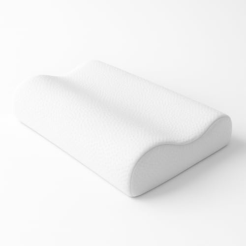 Merino-BETTEN Ergonomisches Nackenstützkissen | Kopfkissen mit Memory-Foam und Aloe Vera Bezug | natürliche Viskose | 60x40x14/12 cm