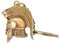 IconsGr Porte-clés avec Casque de Combat Spartiate Ancien