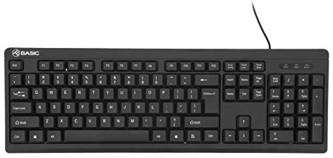 TECLADO con cable básico TELLUR, EE. UU., USB, Negro