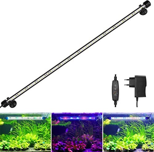 BELLALICHT LED Aquarium Beleuchtung - Aquarien Lampe [RGB-Weiß Licht] mit eingebautem Timer, Dimmbar 10 Helligkeitsstufen IP67 Wasserdicht Light für Fisch Tank Pflanze, L-93C