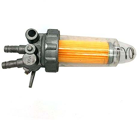 sallygardens Diesel Filter mit Schauglas, Wasser Diesel Abscheider, mit Absperrhahn und integriertem Filter, für PKW, LKW, SUV, Bus, Van, 7,5 mm Durchmesser