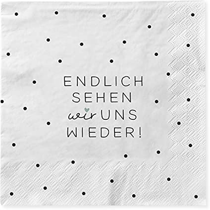 Grafik Werkstatt Servietten mit Spruch | 20 Stück | 12,5 x 12,5 cm | weiß | punkte