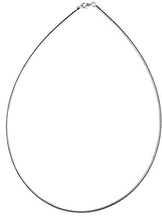 Hobra-Gold 42 cm Omega Halsreif Silber 925 massiv rhod. Tonda 2,3 mm Ø Kette 15 gr Collier