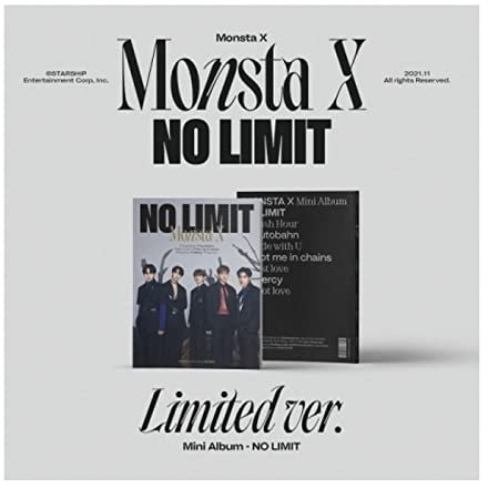 Monsta X NO LIMIT 10th Mini Album Limited Edition Inhalt + Poster + Nachrichten-Fotokarten-Set + Tracking Kpop versiegelt