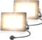 Linke 60W LED Floodlight Outdoor, 5200LM Work Lights Plug in, IP66 Waterproof Led Outdoor Lights, Wall Lights Outdoor Warm White for Garden, Porch, Courtyard, Garage & Warehouse, 2 Pack