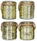 levandeo 4er Set Windlicht H10cm Glas Gold Gelb Teelichthalter Tischdeko Kerzen Deko Retro Kerzenhalter Flachs