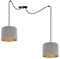 Light-Home Milan Spider Hängelampe - Hängeleuchte in Spinnenform - Deckenlampe – Spinne Lampe mit 2 Kopf - Hängeleuchte aus Metall und Stoff - E27 - Grau und Gold