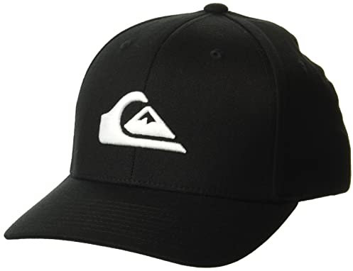Quiksilver Herren Mountain & Wave Stretch Fit Curve Brim Hut, Schwarz/Weiß, Large