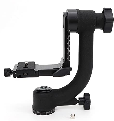 Professional Gimbal Stativkopf, Heavy Duty Köpfe mit Standard 1/4'' Schnellwechselplatte und Wasserwaage für Kamerastativ, Max. Belastung 20kg/44LBS