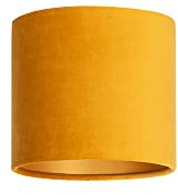 Uniqq Lampenschirm Velours Ocker gelb Ø 20 cm - 20 cm hoch, (UL023)