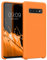 kwmobile Hülle kompatibel mit Samsung Galaxy S10 Hülle - Silikon Handy Case - Handyhülle weiche Oberfläche - kabelloses Laden - Fruity Orange