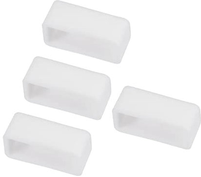 Kozelo 4pcs Montre Bande Boucle - [16 mm Largeur] Caoutchouc Montre Support pour Montre Bande Gardien Réparation Remplacement Utilisation, Blanc, Silicone