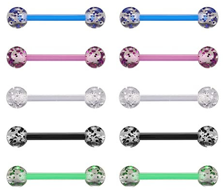 6ixGosh 14 g 16 g transparente Kunststoff-Nippelringe für Chirurgie, Schwangere, Mutterschaft, Hufeisen, Nippelpiercing, Schmuck, transparenter Zungenring, Piercing-Halter, Schmuck, Acryl, Kunststoff,
