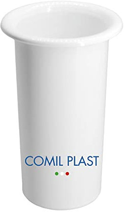 Comil Plast | Portafiori Interno in plastica per Vaso da cimitero Colore Bianco | Diametro 6 cm, Altezza 12 cm.