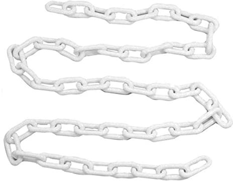Boxonly Plastic Chain Barriers Link Warning Safety Barrier Parking Space Plastic Chains for Decorative Garden Fence 10mx6mm White