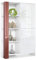Vladon Highboard Canto, Made in Germany, hoher Schrank mit 2 Türen und 8 Fächern, Korpus Weiß matt, Fronten Weiß Hochglanz, Dekor-Paneele Bordeaux Hochglanz (95 x 151,5 x 36 cm)