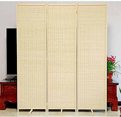 Paravent Interieur 120 130 140 150 160 170 180 Cm Écran De Séparation De Pièce Ultra Haut Pour Changer De Vêtements/balcon/garage, Mur De Séparation De Pièce En Bambou Rétractable Debout ( Color : 3 p