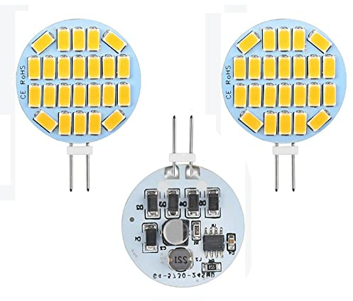 ShuoHui G4 LED Warmweiss Lampen 3W AC/DC 12V, 3000K, 400Lm, Ersatz für 30W Halogenlampen Glühlampen, LED G4 Stiftsockellampe Leuchtmittel (6)