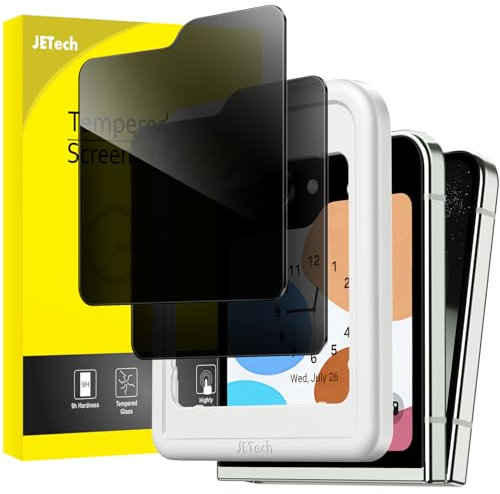 JETech Frontale Privacy Pellicola Protettiva per Samsung Galaxy Z Flip 5, Anti-Spy Vetro Temperato Film con Strumento di Installazione Facile, Compatibile con Cover, Pacco da 2