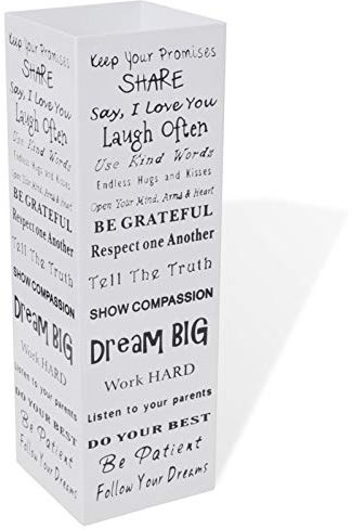 Homgoday Porte-parapluie, canne de marche, pied de parasol pour parasol de terrasse, parasol de jardin, pied de parasol, jardin, terrasse, plage, acier, blanc, carré, 48,5 cm