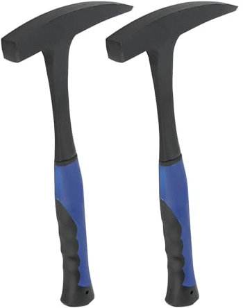 KEILEOHO 2 PCS 32oz Rock Pick Hammer, 34cm Geologist Hammer with Shock Reduction Grip, Mortar Pick Duckbill for Mining Geological Prospecting