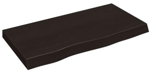 Dessus de table marron foncé bois chêne massif traité