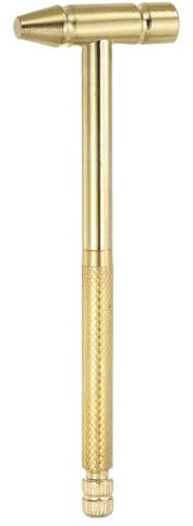 sourcing map 6 in 1 Mini Multifunction Copper Hammer and Screwdriver 10mm Dia Multitool Hammer with Slotted Phillips Screwdriver