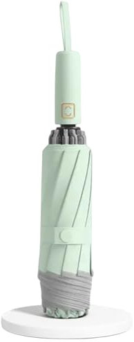 MdybF Parasol umbrella uv protectionAutomatic Three-Fold Reverse Umbrella Women Men Sunscreen 10-Bone Umbrellas-Mint Green