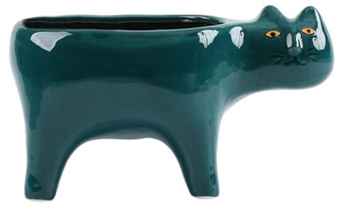Bonsai Pot, Ceramic Cat Planter,Cat Resin Succulent Planter Pots for House Plants Mini Cartoon Cat Plant Pot, Cute Animal Planter, Cactus Succulent Pot for Home Office Desk Windowsill Decor Green