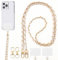 BORISCA Chaine Telephone Portable, Chaine de Telephone avec 2 Patchs de Rechange + 2 Fermoirs de Remplacement Laniere Telephone Cuir Pu Cordon Téléphone Universel pour les Smartphones (Blanc)