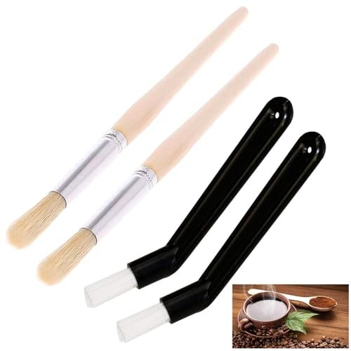 Cepillo Cafatera, 4 Pieza Pinceles de Barista, Cepillo de Limpieza para Molinillo de Café, Cepillo De Limpieza Cafetera, Cepillo de Limpieza de Café, para Limpiar Cafeteras Frijoles Granos