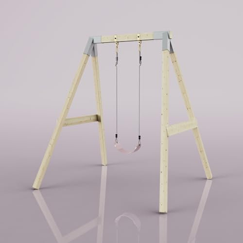 PolarPlay Schaukel Giraffe aus Holz in Rosa