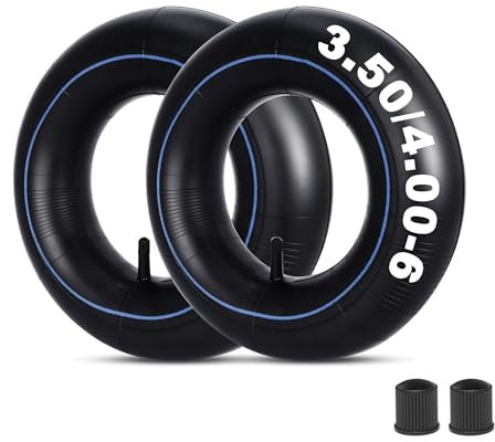 4.00-6 Schlauch 4.10/3.50-6 Hochleistungsschlauch mit Geradem TR13-Ventilschaft Ersatz fürGokart Schubkarre ATV Rasenmäher Handwagen Schneefräsen Gorilla Cart 2 Pack