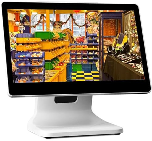 CGLYYDS Touchez la Caisse enregistreuse 15.6in écran Tactile Moniteur POS Caisse enregistreuse surveille 1366 * 768 Moniteur LCD pour Restaurant Bar café,FrenchSystem