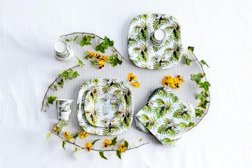PartyBIO Set Giungla 110 Pezzi Stoviglie Biodegradabili Monouso per Feste – Piatti Carta, Bicchieri, Tovaglioli Compostabili per 20 Persone – Ecologiche, Usa e Getta, per Compleanni, Eventi, Picnic
