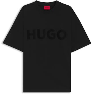 HUGO Herren Dinkee T-Shirt aus Baumwoll-Jersey mit reflektierendem Logo