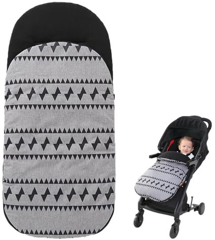Koomuao JUMUAO Winter Fußsack Kinderwagen,Universal Babyfußsack mit Reißverschluss,Warmer Fusssack für Babyschale Buggy,Leichter Fussack Winter mit Coral Fleece für Alle Kinderwagen (Schwarz)