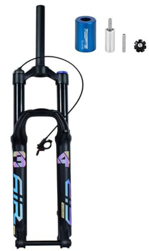 ZECHAO Forcella Anteriore con Sospensione Ad Aria for Bicicletta Montagna, Escursione 160mm 27,5/29 Pollici, Freno A Disco In Lega Magnesio Perno Passante 15mm con Regolazione Del Rimbalzo(Straight Re
