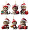 6 Stück Katze Weihnachtsbaumschmuck, Lustig Katze Weihnachtsbaum Anhänger, Katze Mit Weihnachtskugeln Weihnachtsdeko